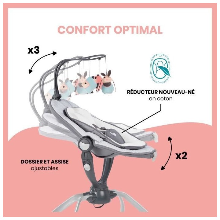 Babymoov Transat en hauteur pliable Swoon Up Graphik, avec systeme de