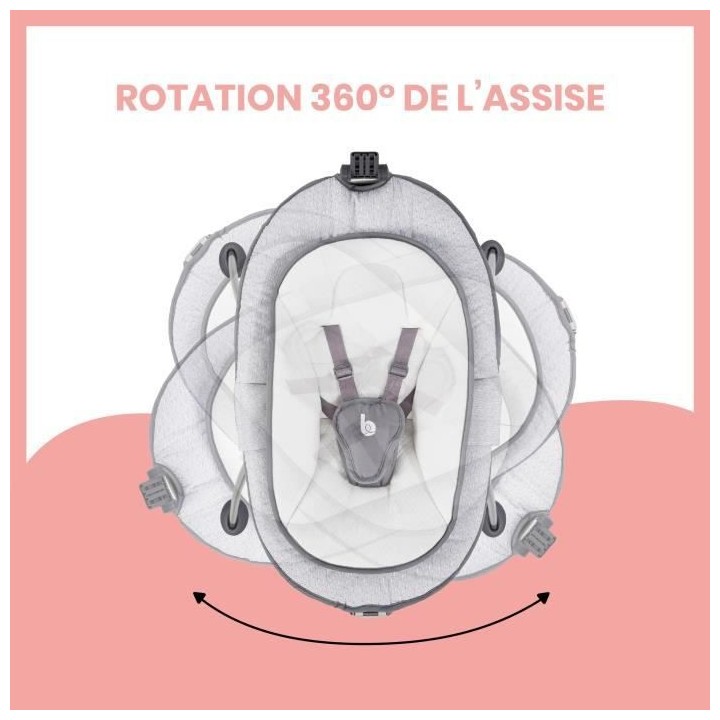 Babymoov Transat en hauteur pliable Swoon Up Graphik, avec systeme de