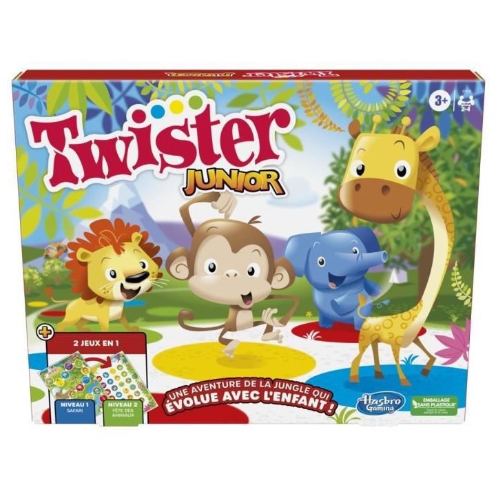 Twister Junior - tapis réversible 2-en-1 évolutif - Jeu de société