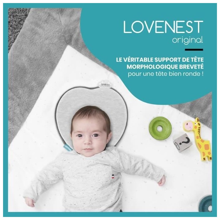 Babymoov Support de tete ergonomique Lovenest Original, Smokey