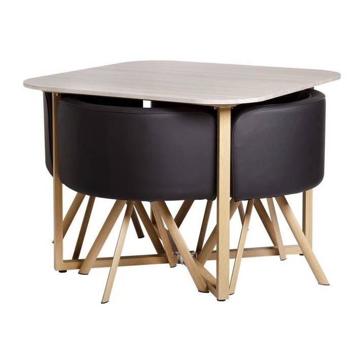 SET table a manger + 4 chaises - En mdf finition melamine - QUATTRO