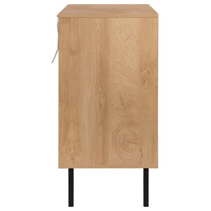 Petit buffet 2 portes - en rotin et pietement en métal - L 90 x P 40