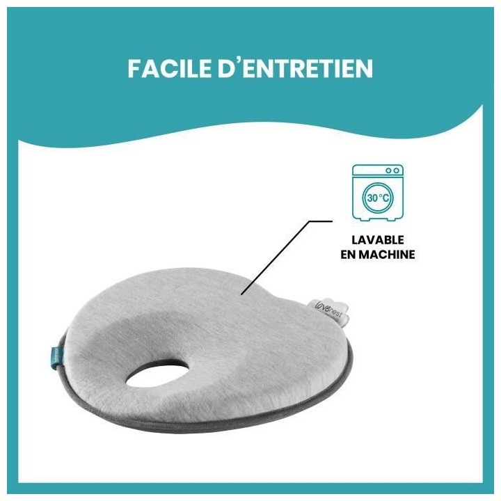 Babymoov Support de tete ergonomique Lovenest Original, Smokey