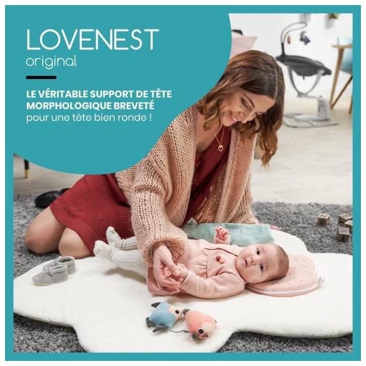 Babymoov Support de tete ergonomique Lovenest Original, Pinky