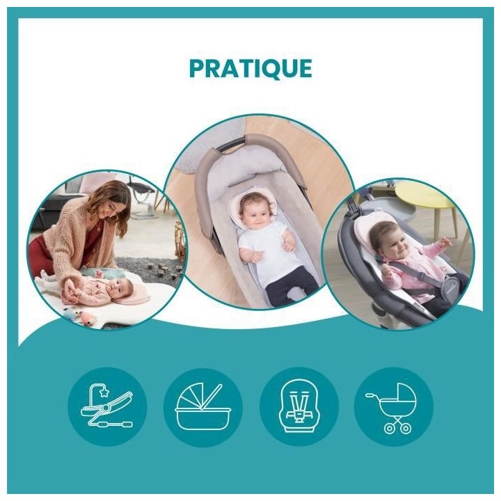 Babymoov Support de tete ergonomique Lovenest Original, Pinky