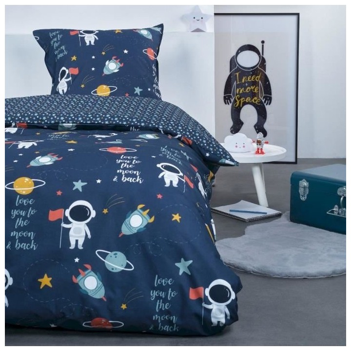 Parure de lit - TODAY Happy - 140x200 cm - 1 personne - coton imprimé