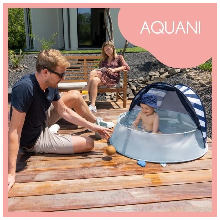 Babymoov Aquani Mariniere, Aire de jeux anti-UV FPS 50+ 3 en 1
