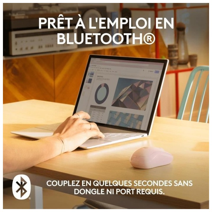 Logitech M240 Souris Bluetooth, Sans fil, Compacte, Portable, Suivi fl