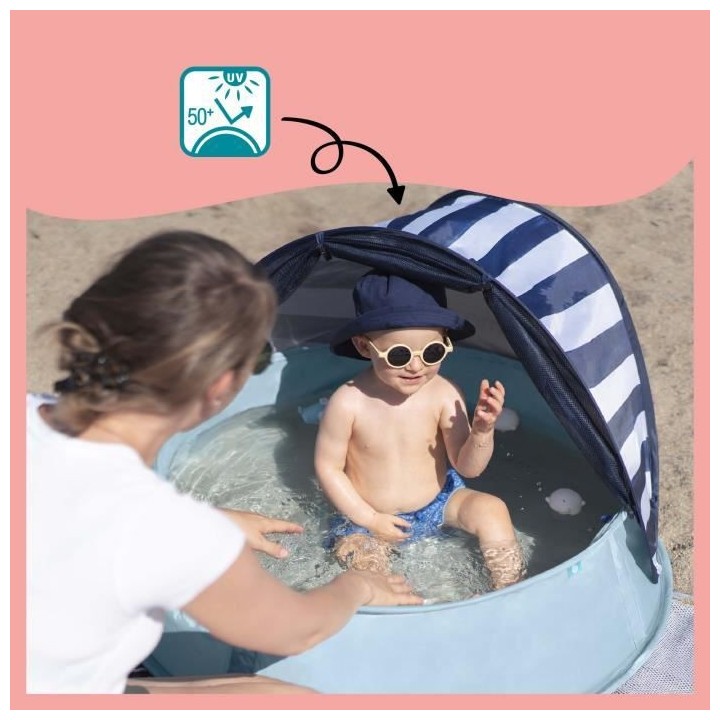 Babymoov Aquani Mariniere, Aire de jeux anti-UV FPS 50+ 3 en 1