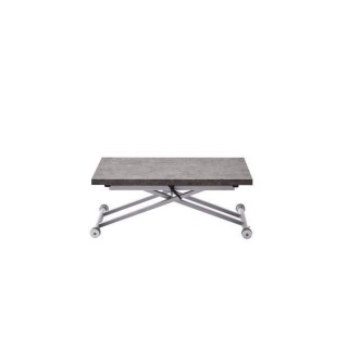 Table Basse Relevable Extensible - Gris Béton - 100 x 57/114 x 40/75