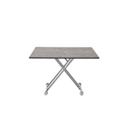 Table Basse Relevable Extensible - Gris Béton - 100 x 57/114 x 40/75 cm - DANNY