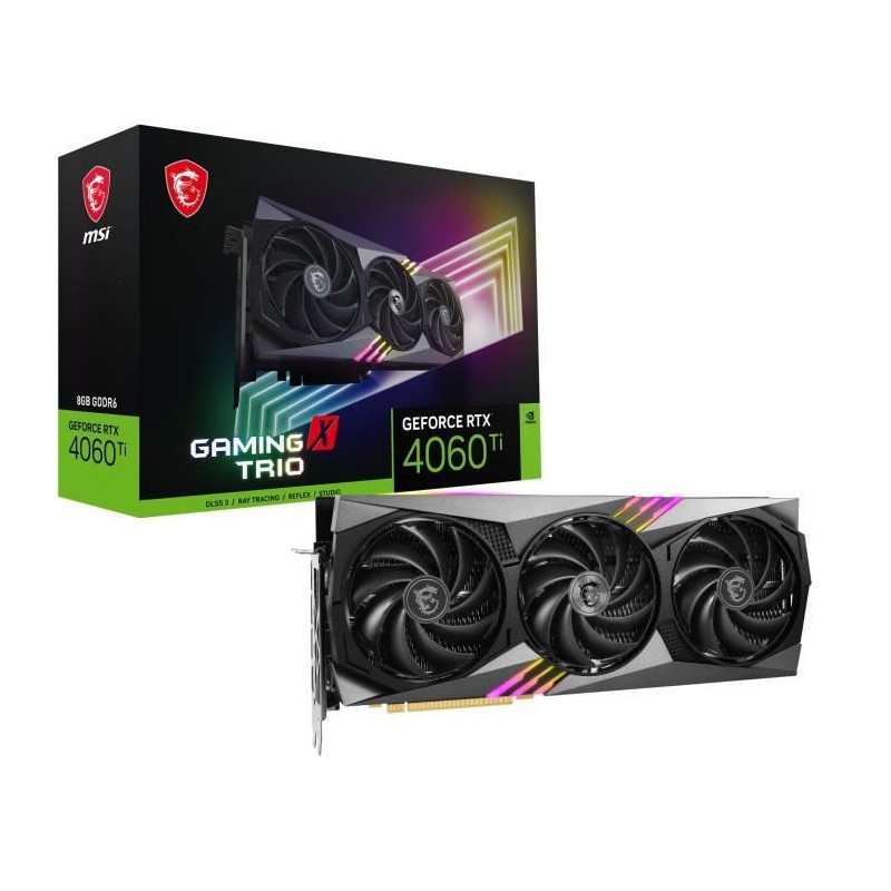 MSI - Nvidia - Carte Graphique - RTX 4060 Ti GAMING X TRIO - 8Go