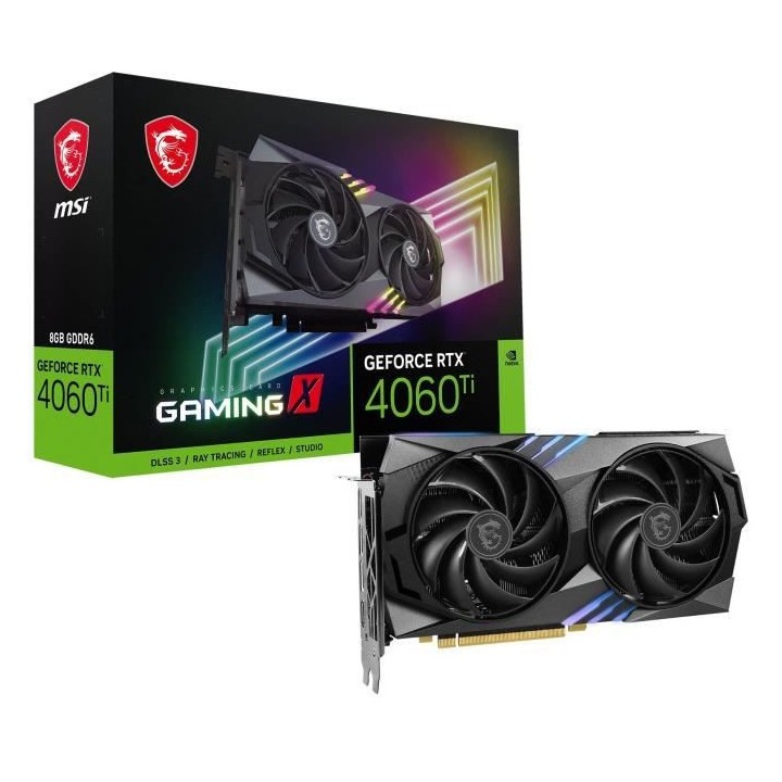 MSI - Nvidia - Carte Graphique - RTX 4060 Ti GAMING X - 8Go