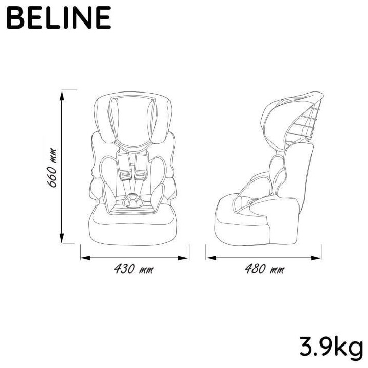 Siege auto NANIA BELINE Groupe 1/2/3 (9-36Kg) - Tetiere réglable en h