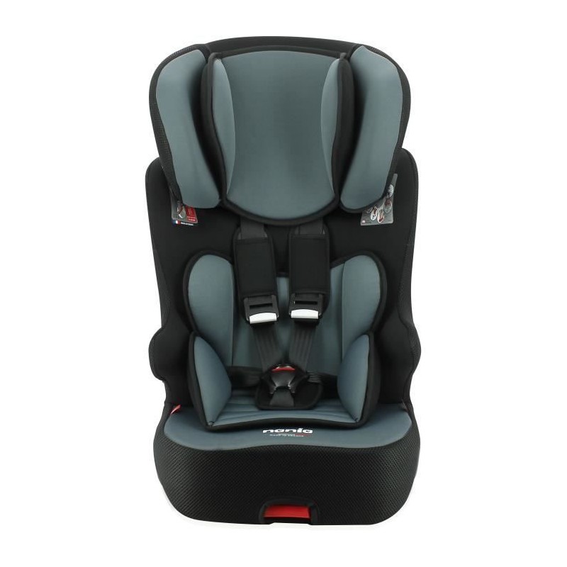 Siege auto NANIA RACER - Isofix - Groupe 1/2/3 (9-36Kg) - Tetiere réglable en hauteur - Access gris - Fabriqué en France