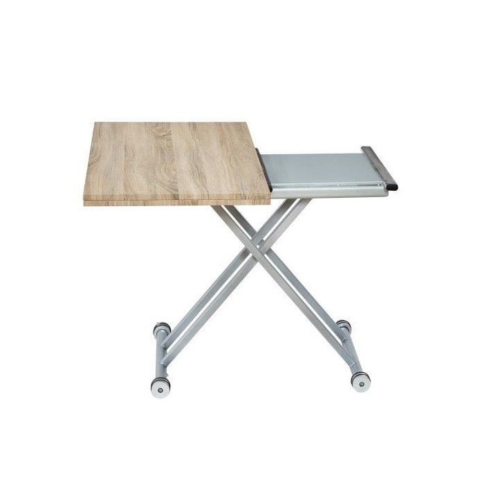 Table Basse Extensible - Chene - Relevable - 100 x 57/114 x 40/75 cm -
