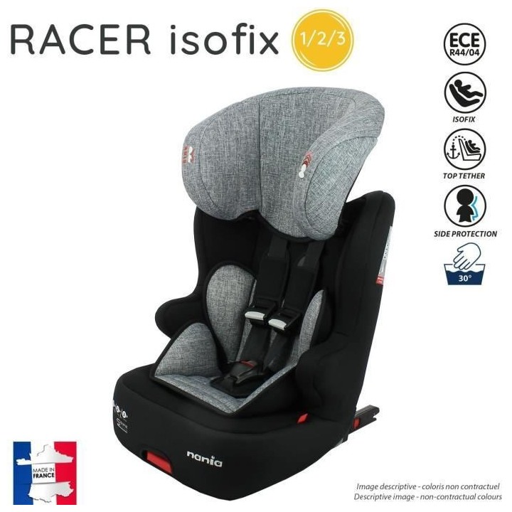 Siege auto NANIA RACER - Isofix - Groupe 1/2/3 (9-36Kg) - Tetiere rég