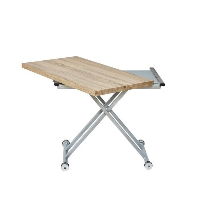 Table Basse Extensible - Chene - Relevable - 100 x 57/114 x 40/75 cm -