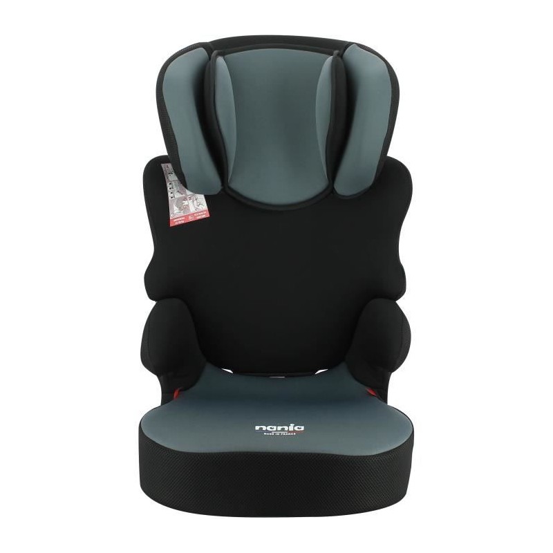 Rehausseur NANIA BEFIX - Isofix - Groupe 2/3 (15-36Kg) - Avec dossier - Tetiere réglable en hauteur -Access gris -Fabriqué en