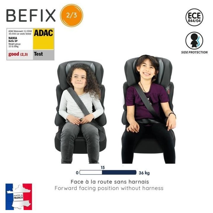 Rehausseur NANIA BEFIX - Isofix - Groupe 2/3 (15-36Kg) - Avec dossier