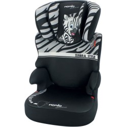 Rehausseur NANIA BEFIX - Isofix - Groupe 2/3 (15-36Kg) - Avec dossier - Tetiere réglable en hauteur - Zebre - Fabriqué en Fran