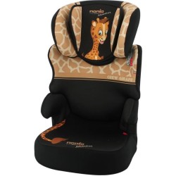 Rehausseur NANIA BEFIX - Isofix - Groupe 2/3 (15-36Kg) - Avec dossier - Tetiere réglable en hauteur - Girafe - Fabriqué en Fra