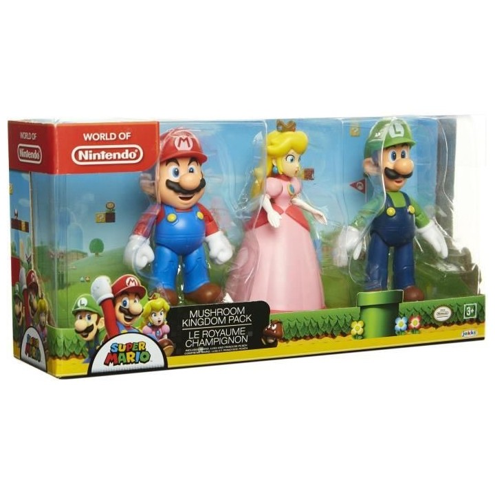MARIO - Coffret 3 figurines Royaume du Champignon - 10 cm - JAKKS - 49