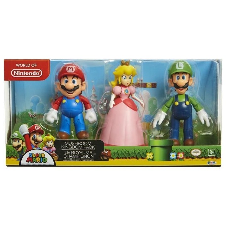 MARIO - Coffret 3 figurines Royaume du Champignon - 10 cm - JAKKS - 49