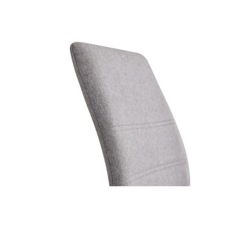 JANE Lot de 4 chaises - Tissu gris - Pied chromé - L 42 x P 56 x H 99