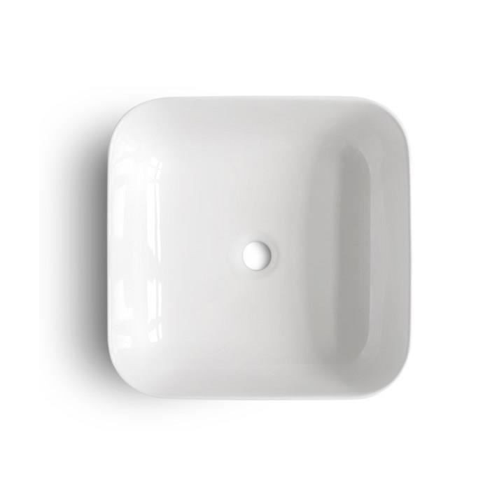 Vasque a poser en céramique forme carrée OCEANIC - 39,5x39,5x14 cm L