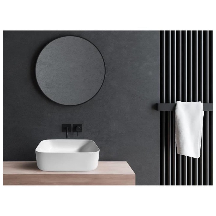 Vasque a poser en céramique forme carrée OCEANIC - 39,5x39,5x14 cm L