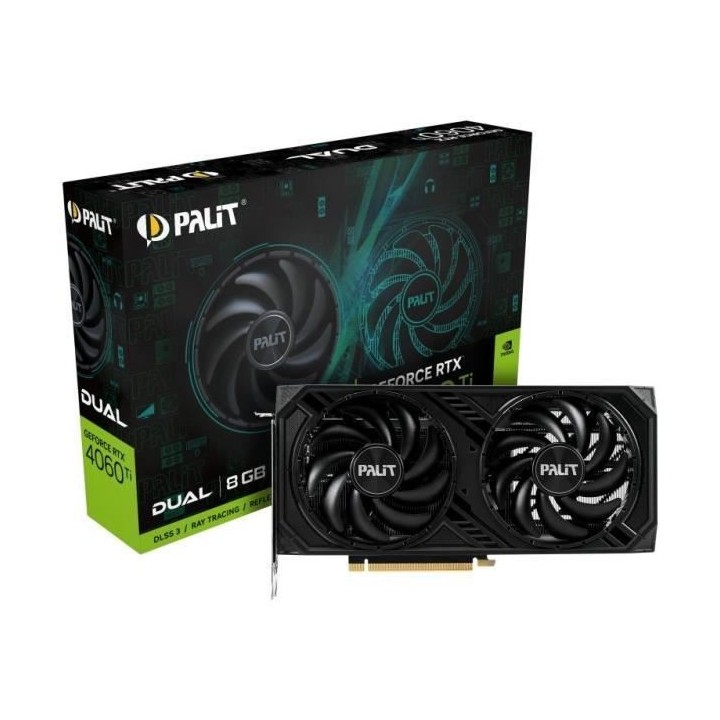 PALIT - Carte Graphique - Nvidia GeForce RTX 4060 Ti Dual 8Go
