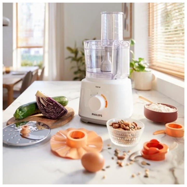 PHILIPS Robot Multifonctions Daily HR7320/00, 700 W, 19 fonctions, 2 v