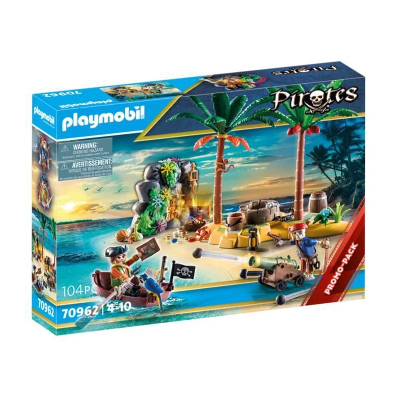 PLAYMOBIL - 70962 - Pirate - Ilôt des pirates - Aventure île au trésor