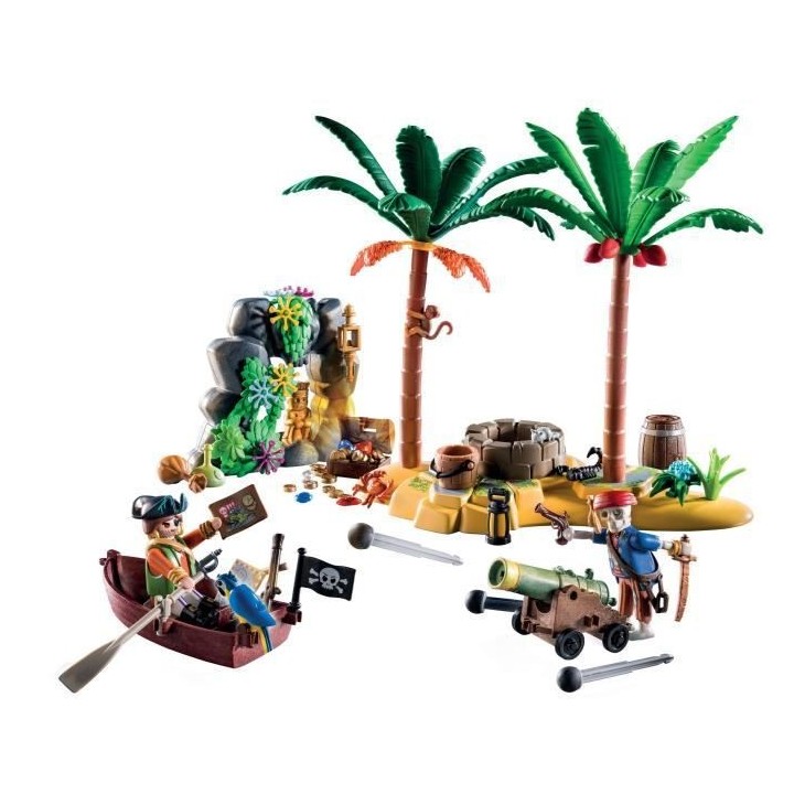 PLAYMOBIL - 70962 - Pirate - Ilôt des pirates - Aventure île au tré