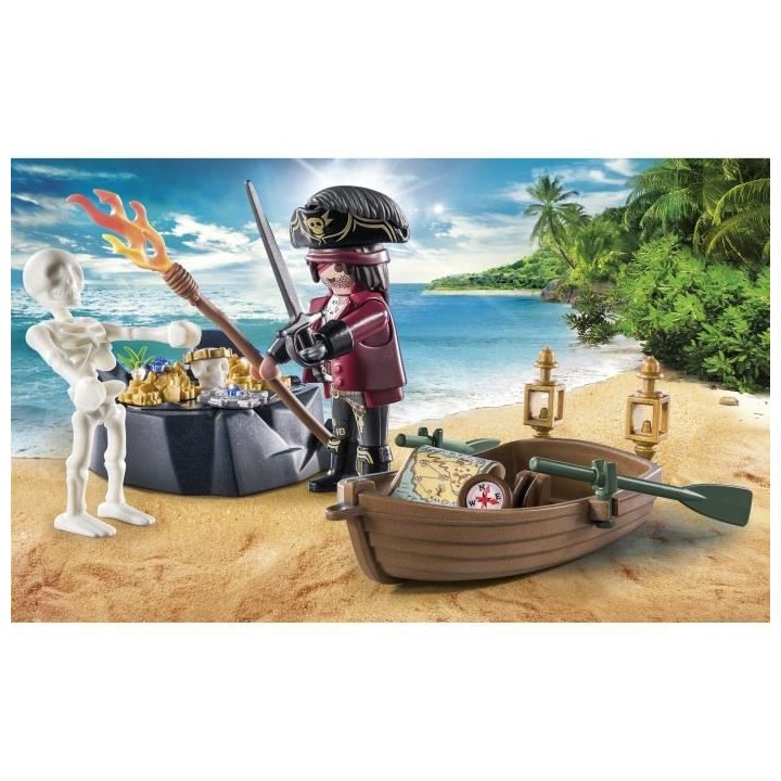 PLAYMOBIL - 71254 - Les Pirates - Starter Pack Pirate et barque