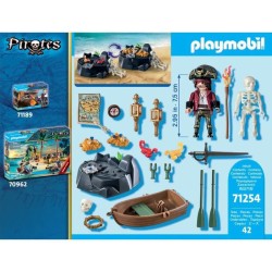 PLAYMOBIL - 71254 - Les Pirates - Starter Pack Pirate et barque