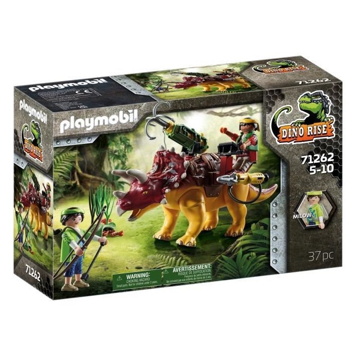 PLAYMOBIL - 71262 - Dino Rise - Tricératops et soldats