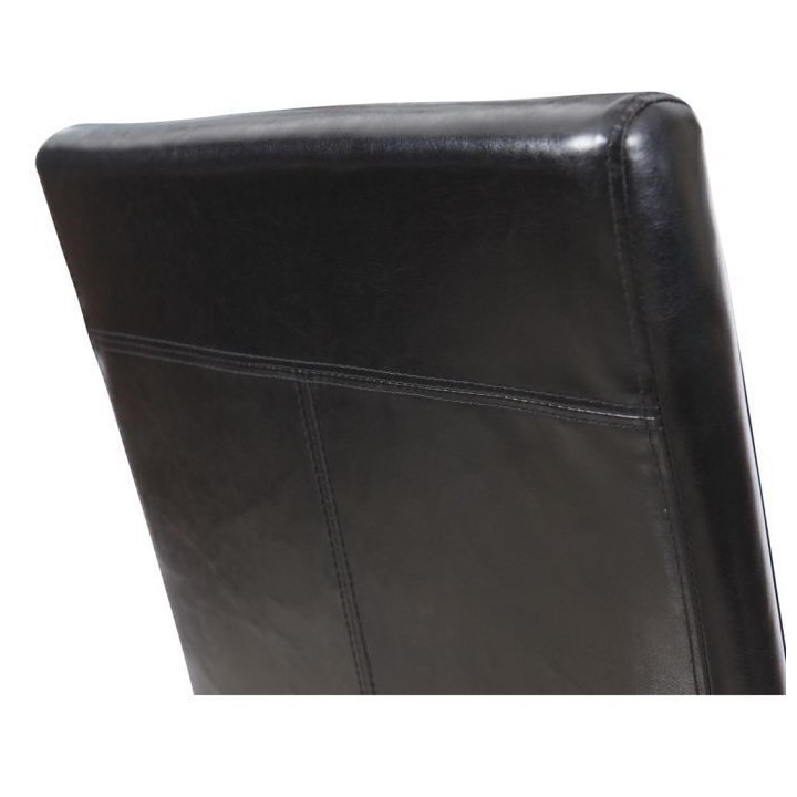 CUBA Lot de 2 chaises de salle a manger - Simili noir- Style contempor