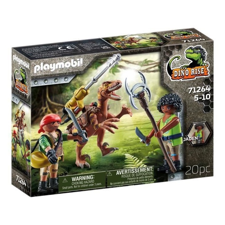 PLAYMOBIL - 71264 - Dino Rise - Deinonychus et guerriers