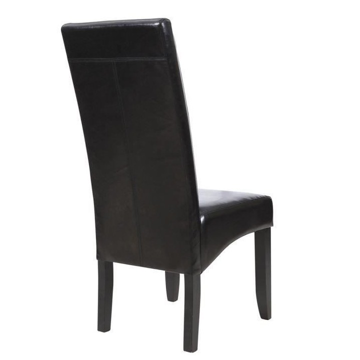 CUBA Lot de 2 chaises de salle a manger - Simili noir- Style contempor