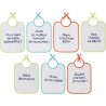 BABYCALIN Lot de 7 bavoirs Naissance Message impression - 20 x 25 cm