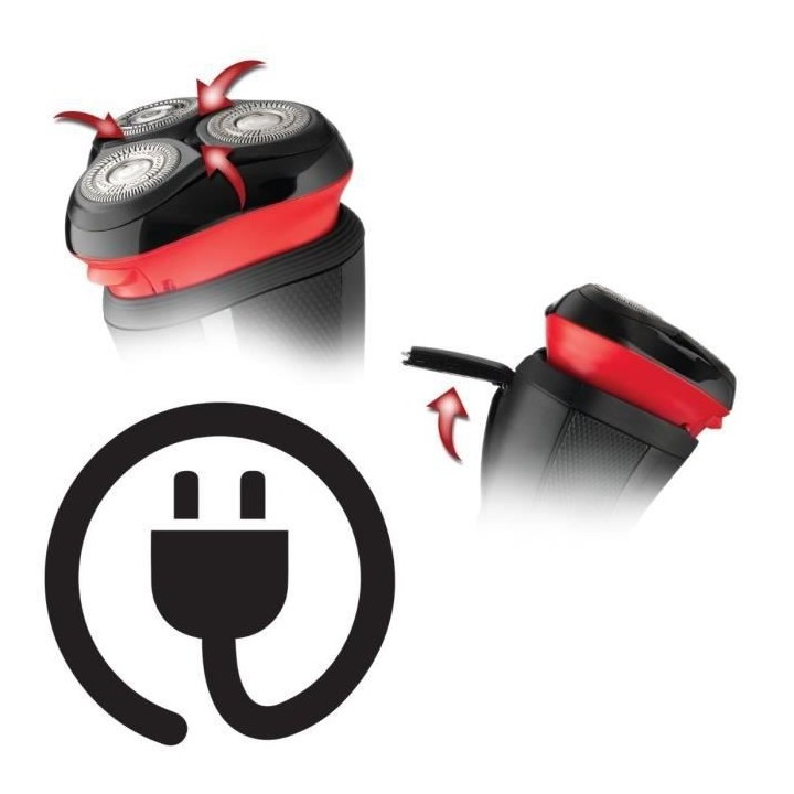 Remington R3000 Rasoir Electrique Rotatif StyleSeries R3, Tetes Rasage