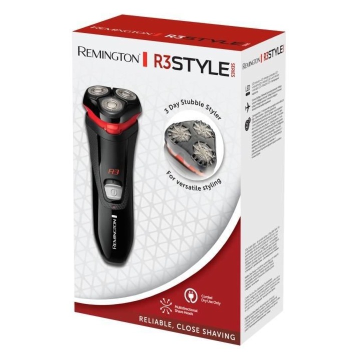 Remington R3000 Rasoir Electrique Rotatif StyleSeries R3, Tetes Rasage