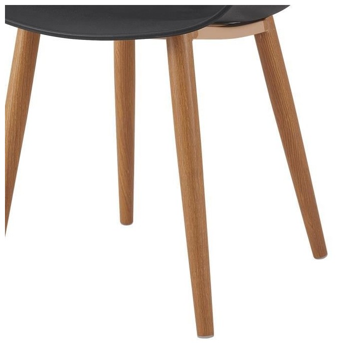 THEA Lot de 2 chaises de salle a manger - Style scandinave - Noir - L