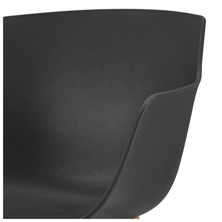 THEA Lot de 2 chaises de salle a manger - Style scandinave - Noir - L