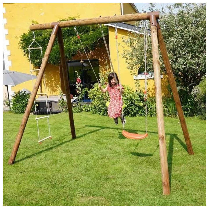 Balançoire Portique ARTHUR - Soulet - 2.22m avec échelle et pate de
