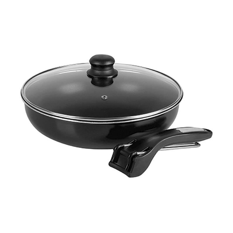 SITRAM Sauteuse 28cm tous feux dont induction noir + pince