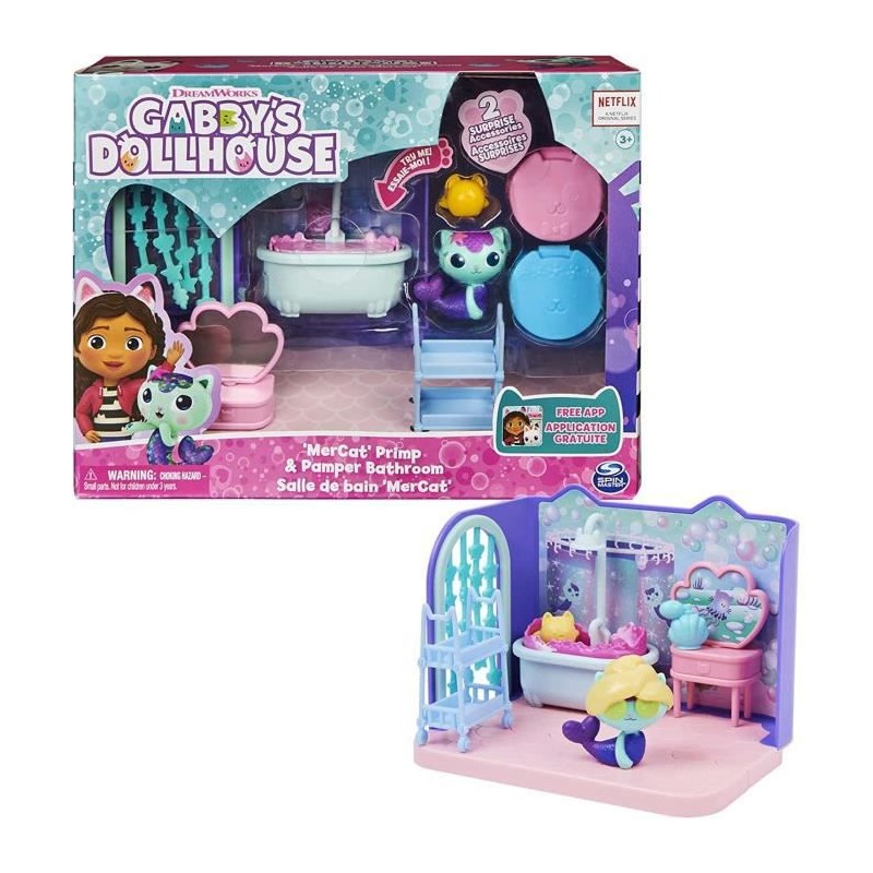 Gabby et la Maison Magique - Playset Deluxe La Salle de Bain de Marine - 1 figurine + accessoires