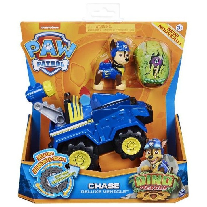 PAT PATROUILLE - VEHICULE + FIGURINE DELUXE CHASE DINO RESCUE Paw Patr